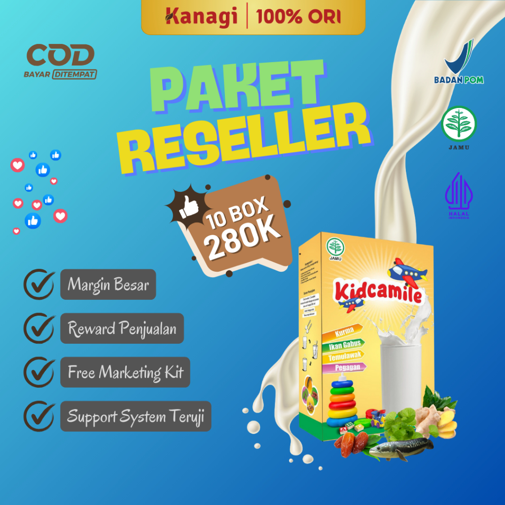 

[Paket Reseller] Kidcamile Susu Kambing Etawa Murni Anak untuk Tulang Kuat dan Sehat