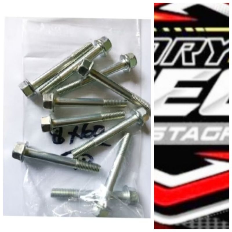 Flange bolt m8 x 60 kualitas ORI