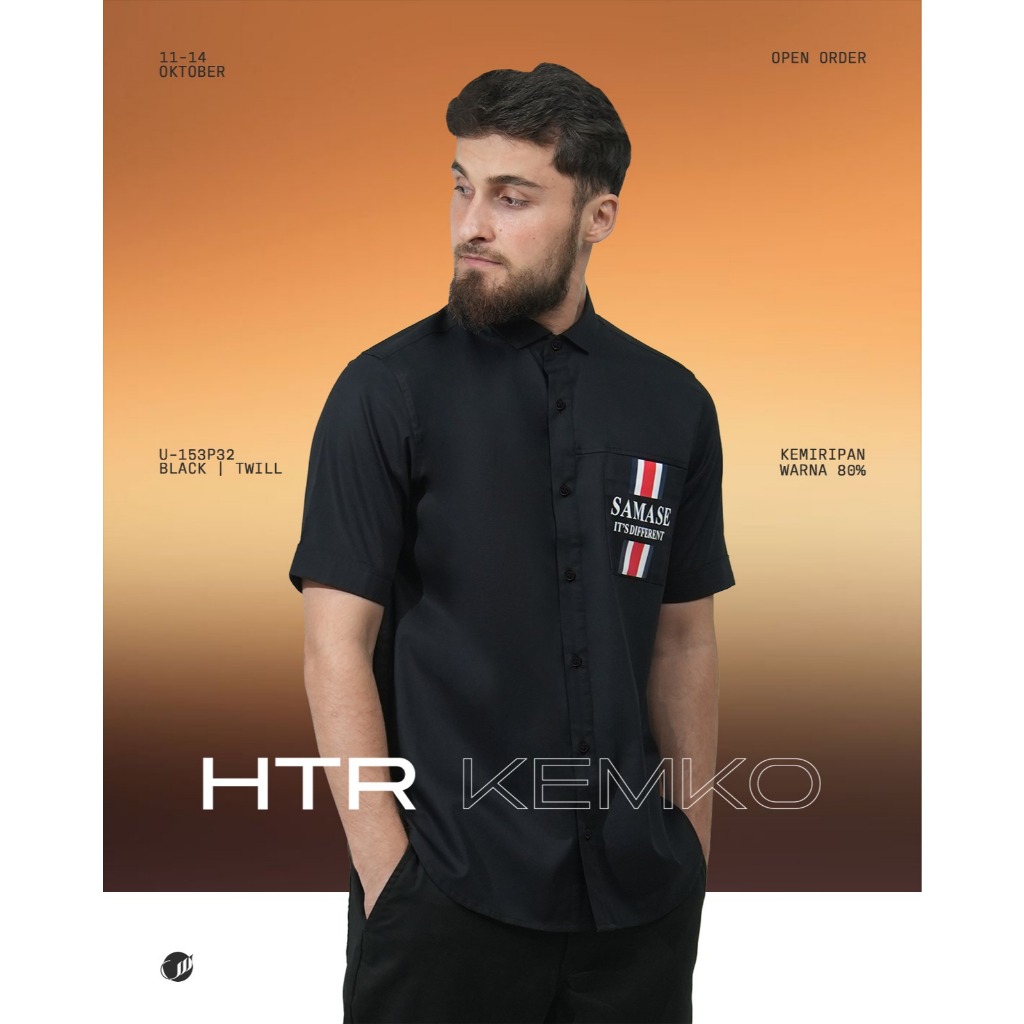 SAMASE Kemko HTR U153P Kemeja Koko Pakaian Muslim Pria Dewasa Lengan Pendek Samase Clothes Original