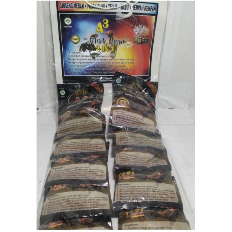 Mbah Joyo A3 Jamu Ayam Doping Ayam Aduan Full Power stamina agresif mental daya tahan 5 sachet
