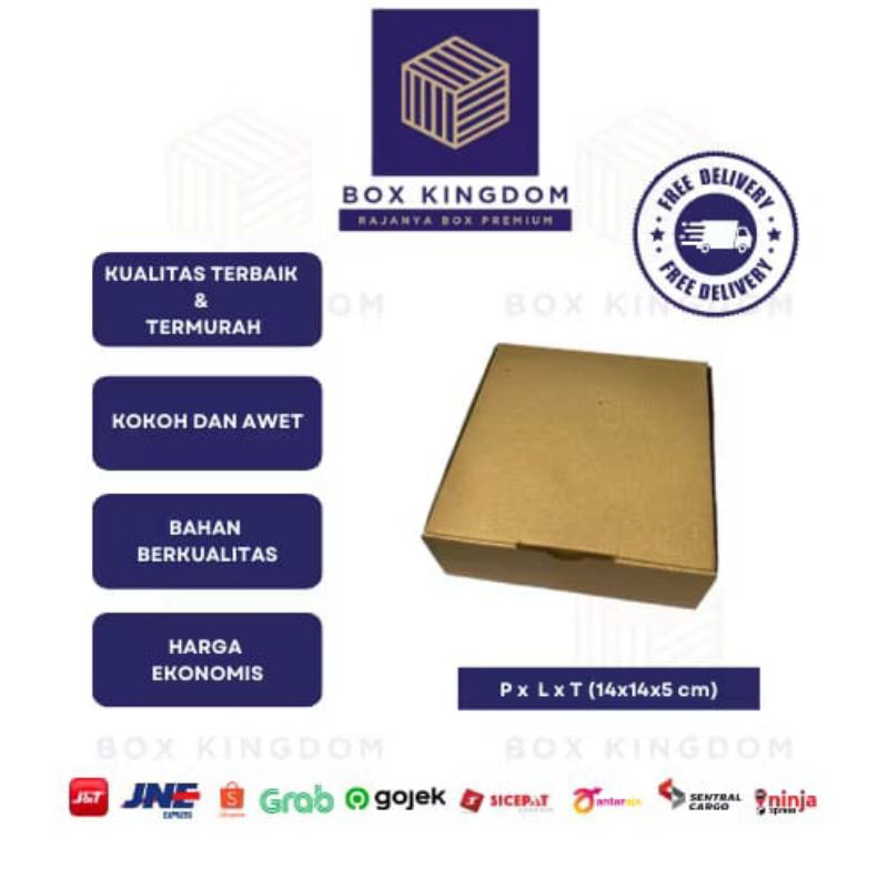 

Kardus diecut ukuran (PxLxT) 14x14x5 cocok untuk packing aksesoris - souvenir -dll