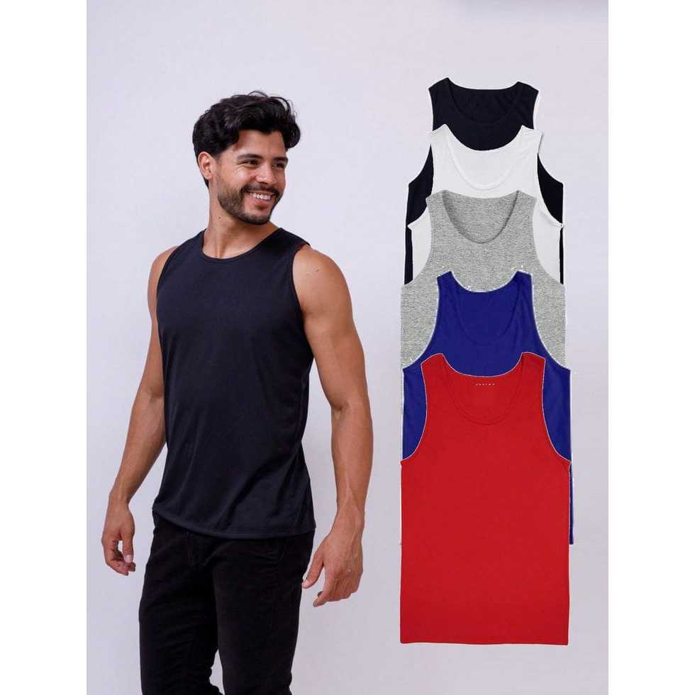 PAKET HEMAT 6PCS Singlet Kaos Singlet Polos Pria Dewasa Singlet gym Pria Tanktop Rib Kaos Dalam Pria