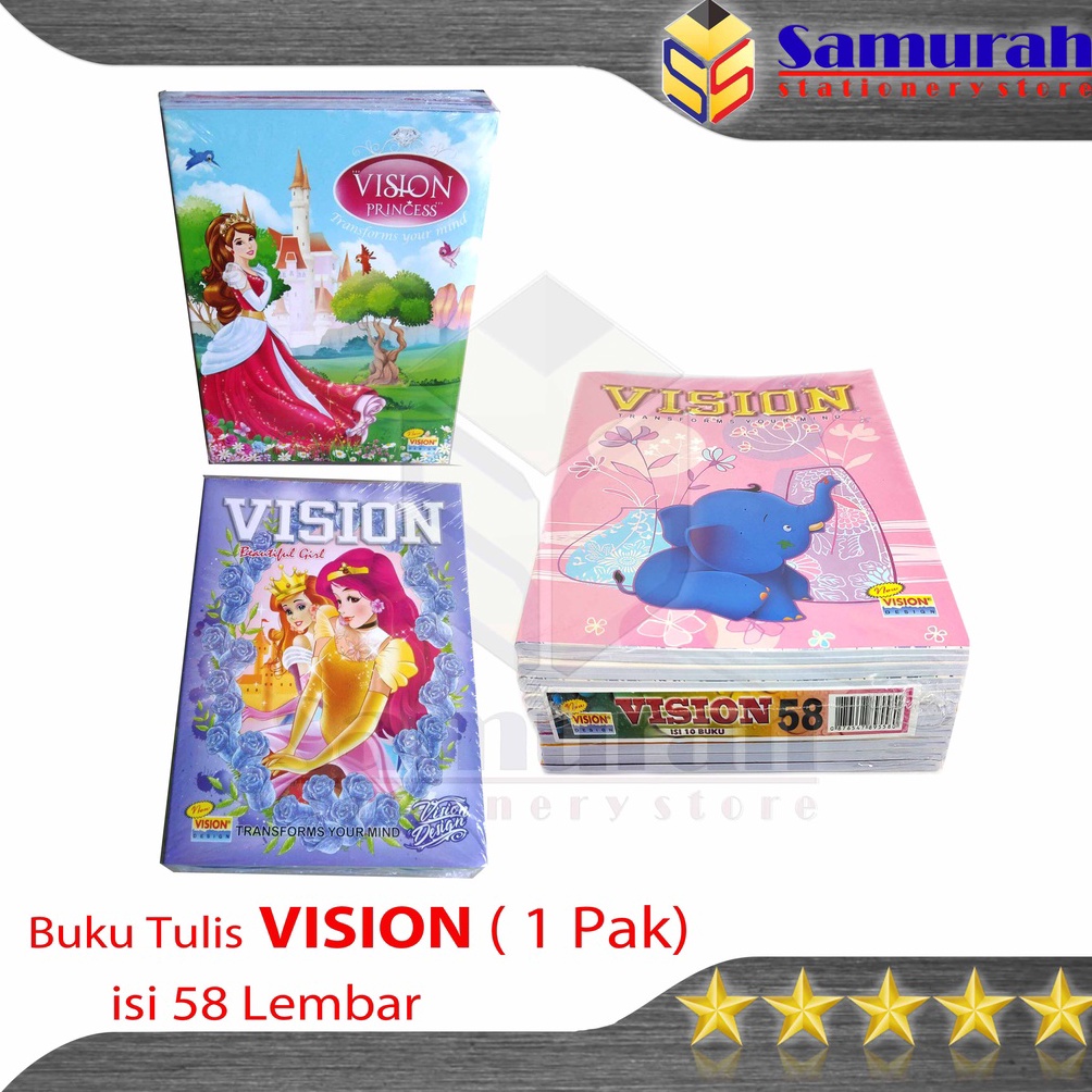 

Super Sale Buku Tulis Sekolah Vision 58 Lembar Buku Ukuran Quarto 58lbr Buku Tulis TK SD SMP Murah 6 gsm J64