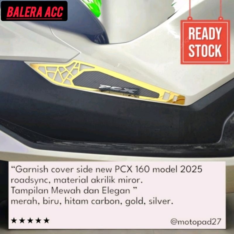 garnish cover sidepad PCX 160 2025 Garnish Body samping motor PCX 2025  roadsync