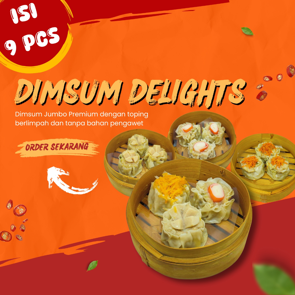 

(Paket 9 Pcs) Dimsum Delights toping jumbo kemasan vakum pack tanpa pengawet