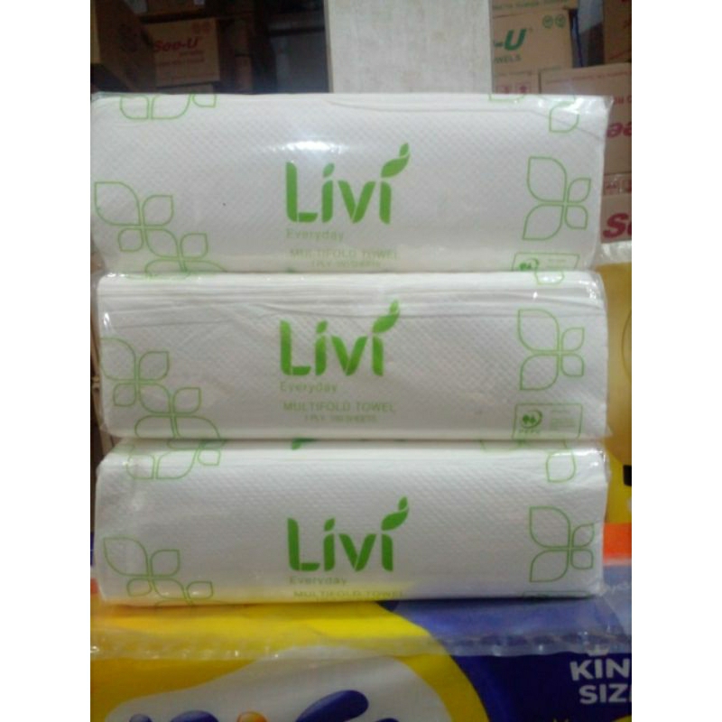 TISSUE HANDTOWEL LIVI 1 DUS 24 PACK,150 LEMBAR