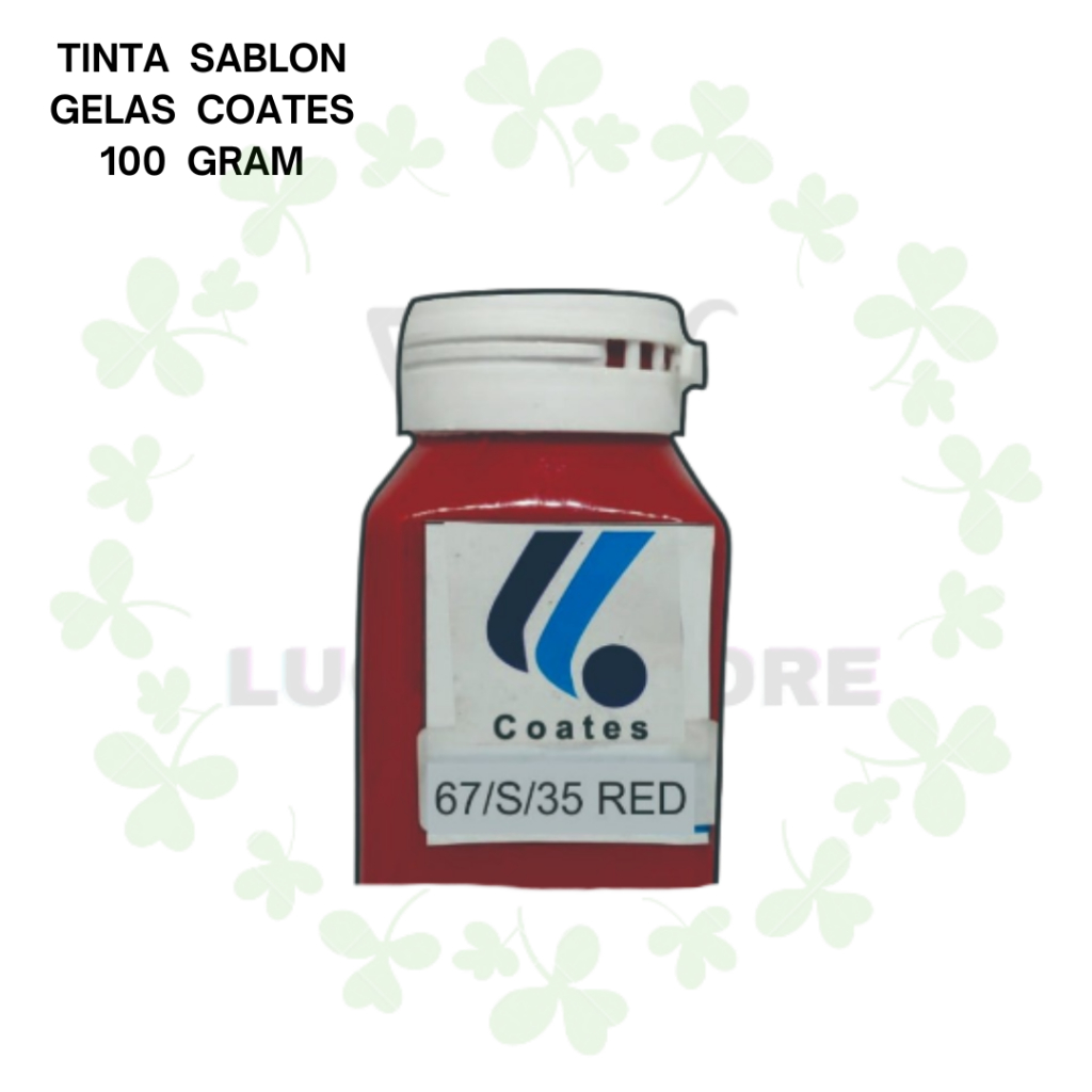 

Tinta Sablon Coates Warna Red 100gr Khusus Media Gelas Kaca Keramik PCB Metals Acetal Metal OC ABS Poly Propylene PP Ethylene PE SPS Merah Abang Prakraya Kerajinan Art Seni Kesenian Murah Malang Jatim