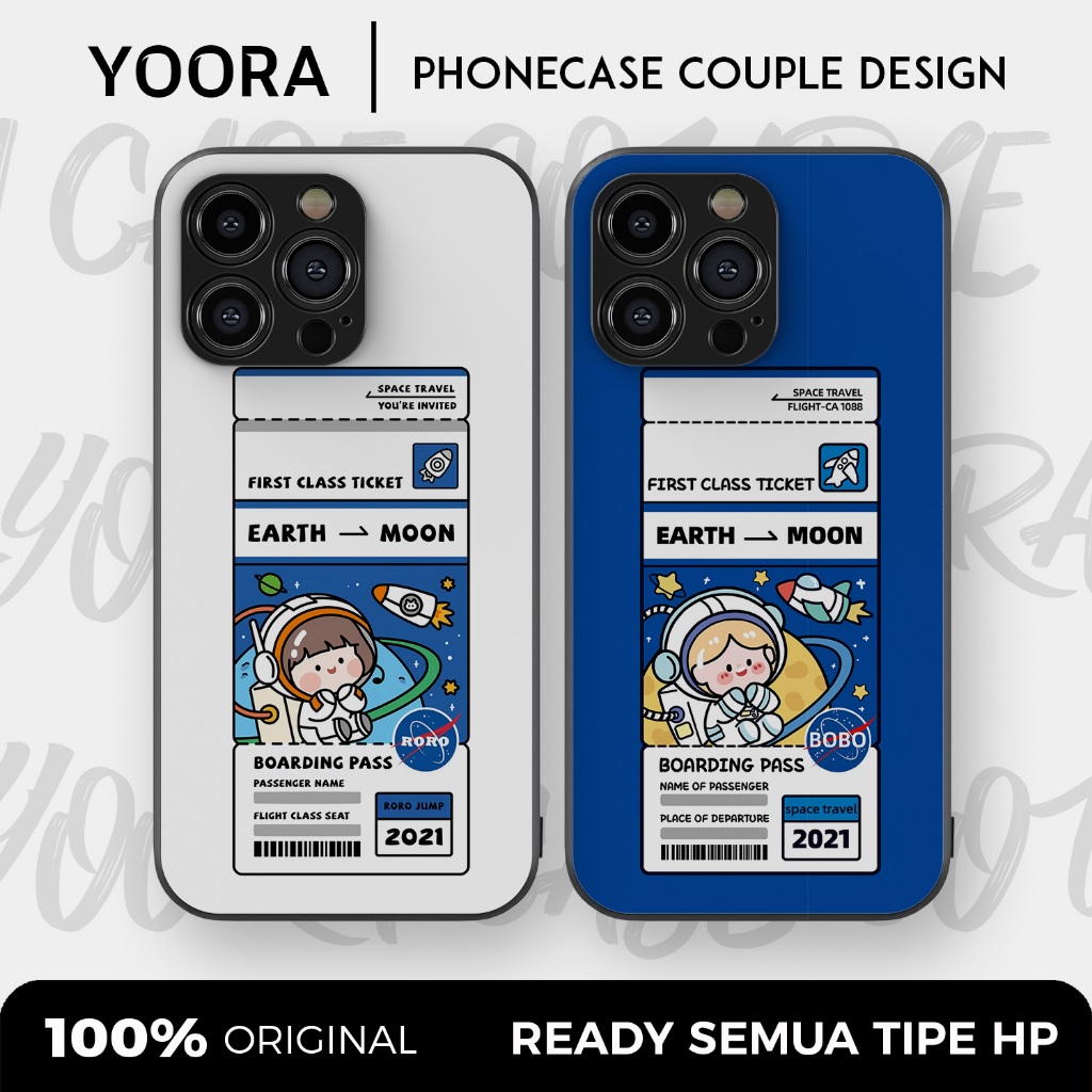 [AST12] Custom Case Couple Astronot Space Premium Bisa Untuk Semua Tipe Hp