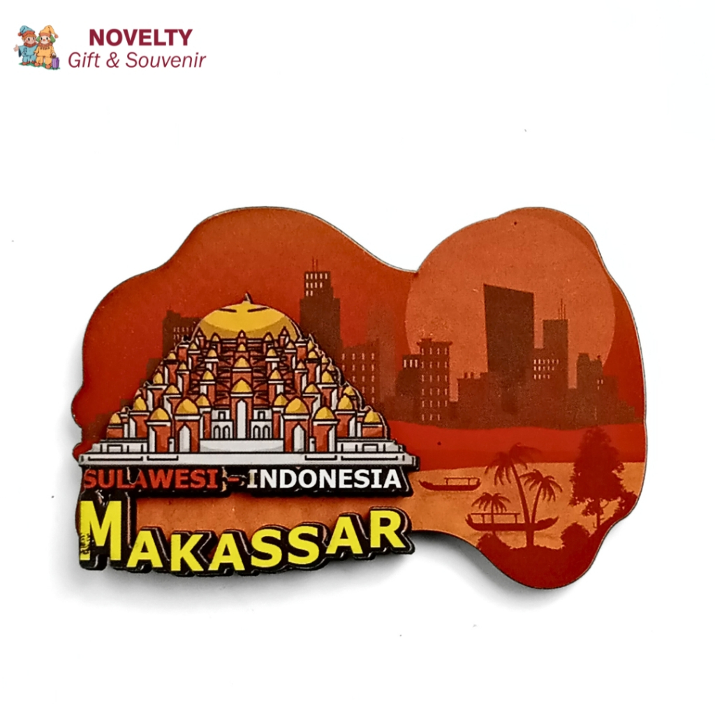 Souvenir magnet kulkas Makassar Sulawesi Selatan oleh oleh negara Indonesia