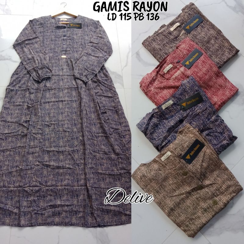Gamisrayon motif garis-garis//gamis rayon kancing// Gamis rayon