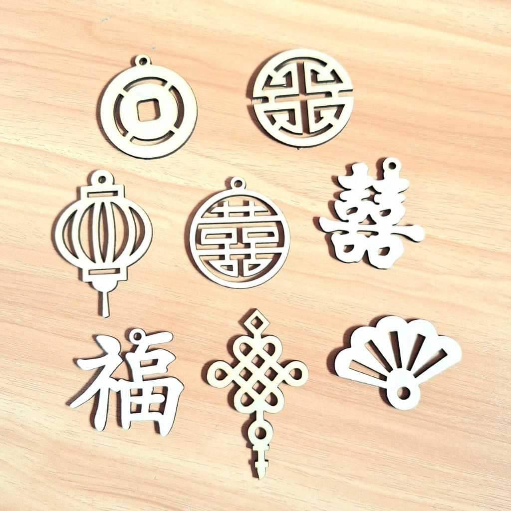 Ornament Hiasan IMLEK Gantungan Kayu Hang Tag IMLEK