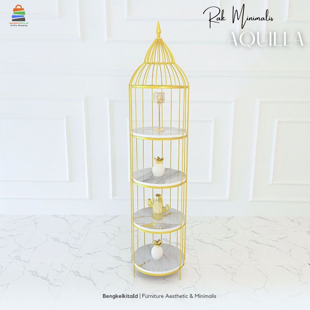 Rak Sangkar Burung Minimalis Aquilla| Minimalis Rak Susun Rak Shabby Rak Besi Dekorasi Rak Mulfungsi