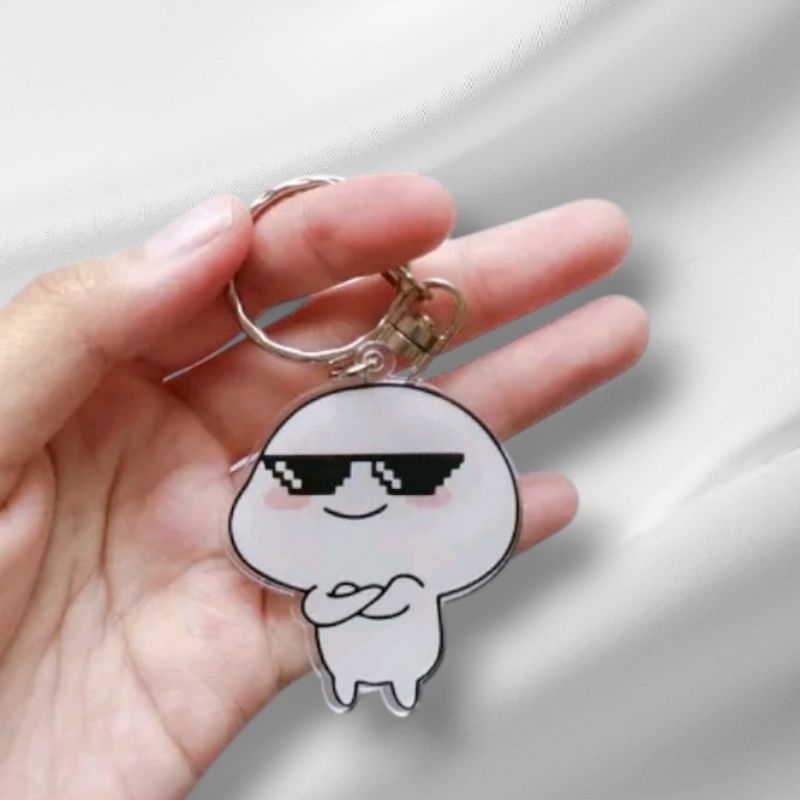 Keychain Acrylic Animasi Quby / Gantungan Kunci Akrilik Quby Lucu Ganci animasi emoticon pentol unik