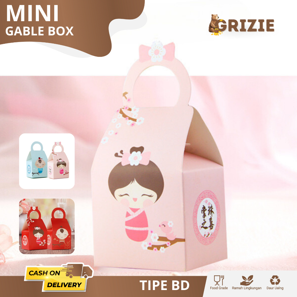 

Mini Gable Box Souvenir Ulang Tahun / Hampers Ulang Tahun Anak / Box Coklat / Box Permen I BD01-BD02