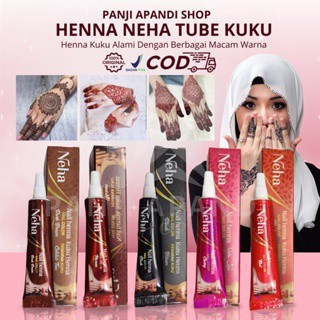 Henna NEHA BPOM Halal untuk Tangan & Kuku, Warna Maroon Merah Coklat - Pacar Kuku