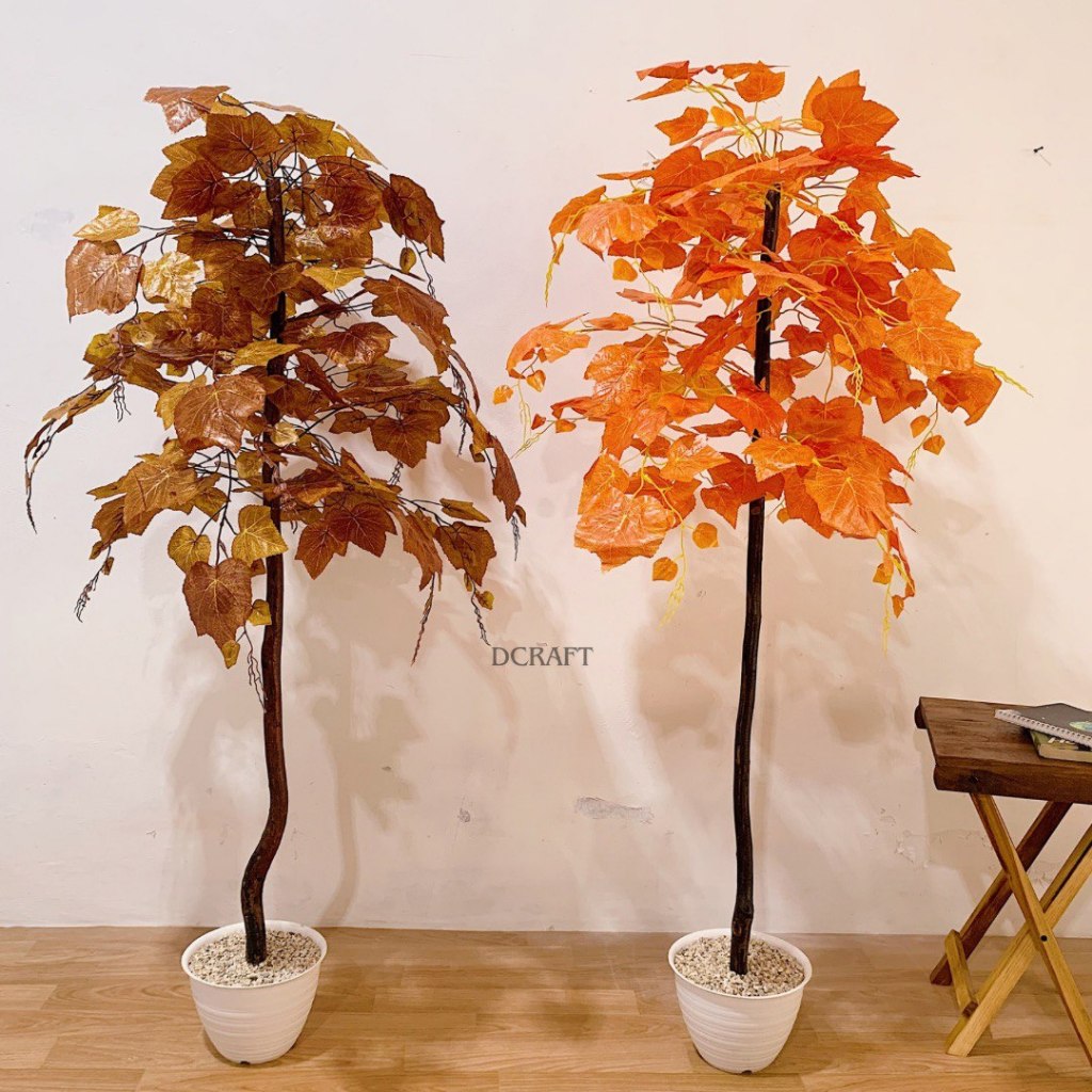 Tanaman Daun Maple Pohon Artificial Dekorasi Tanaman Maple Batang Natural