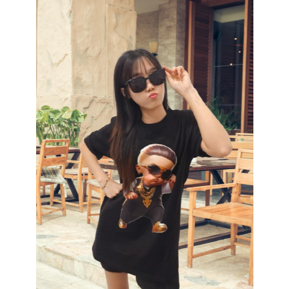 OnniCloth kaos distro korea 3 Dimensi “Little Big Boss” - T-shirt Unisex sablon Print DTF 3D “OC010”