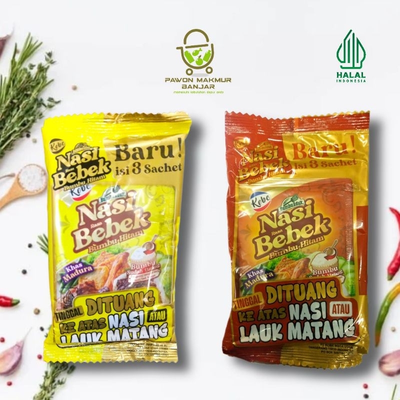 

KOBE BUMBU ADUK NASI / RASA BEBEK BUMBU HITAM KHAS MADURA ISI 3 SACHET 20 GR