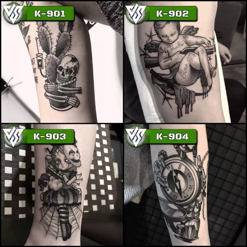 [K] TATTO TEMPORER TATTO SEMENTARA LENGAN HITAM MOTIF KEREN