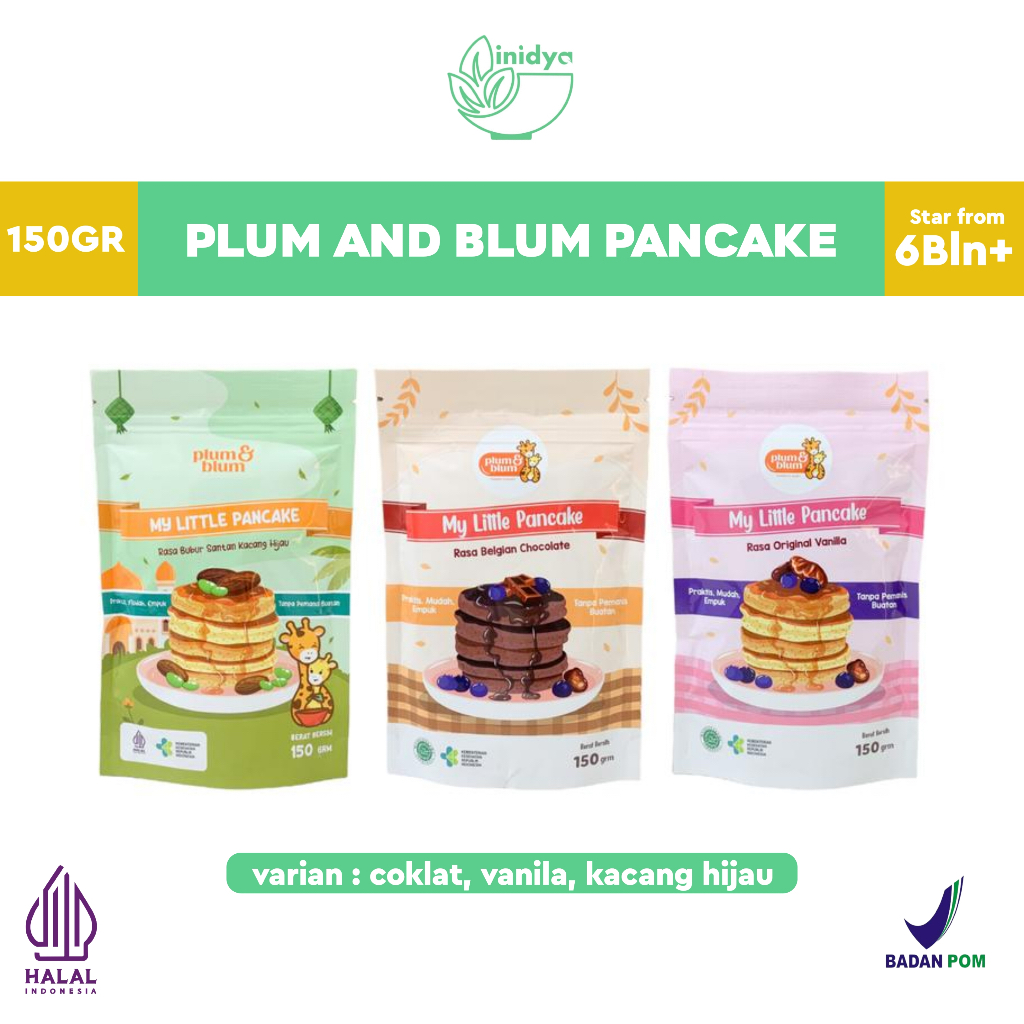 

Plum and Blum Pancake 150gr - Tepung Pancake Mpasi Pancake Bayi Pancake Anak Aman Tanpa Tambahan Pemanis dan Pengawet Buatan