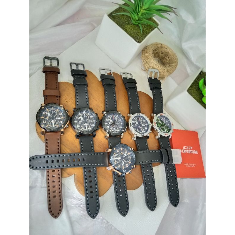 Jam tangan pria Expedition Exp 6769 GC Rubber Strap Original & Garansi