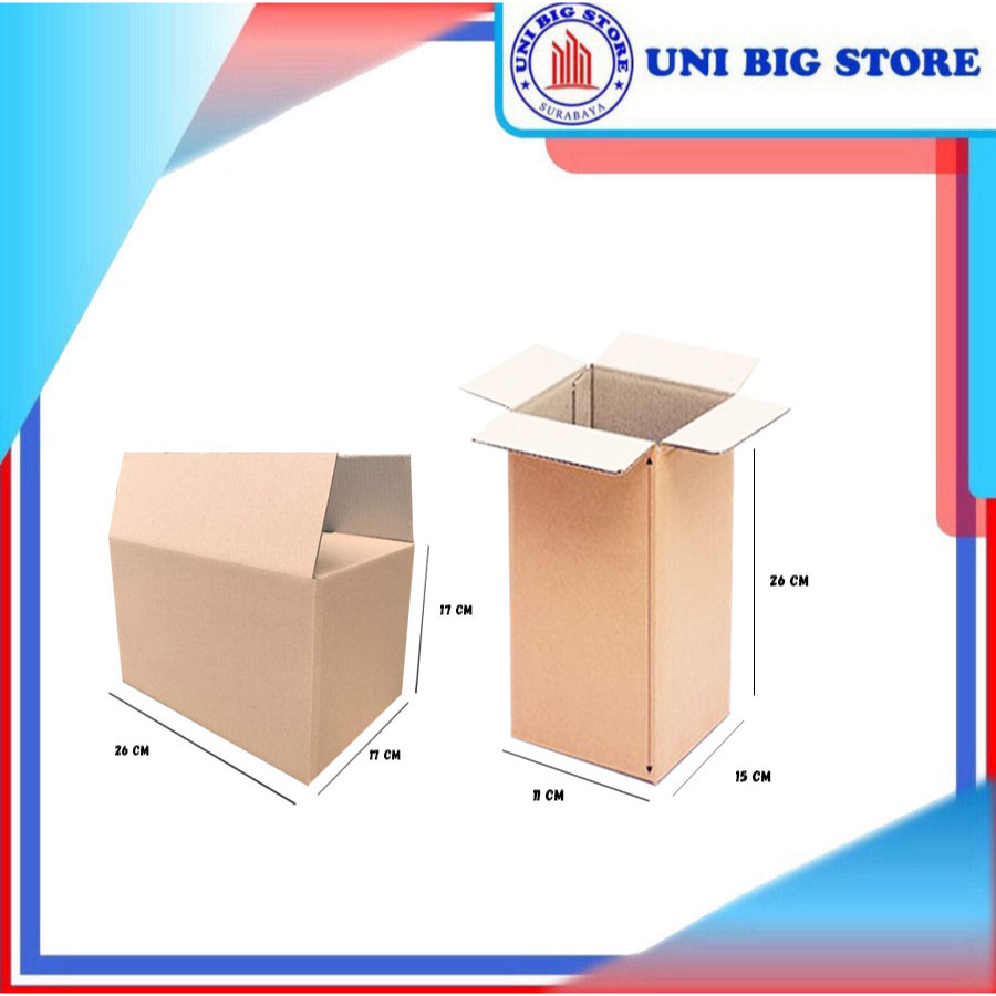 

Kardus Box Packing Polos Coklat Single Wall B-Flute Tebal 3mm