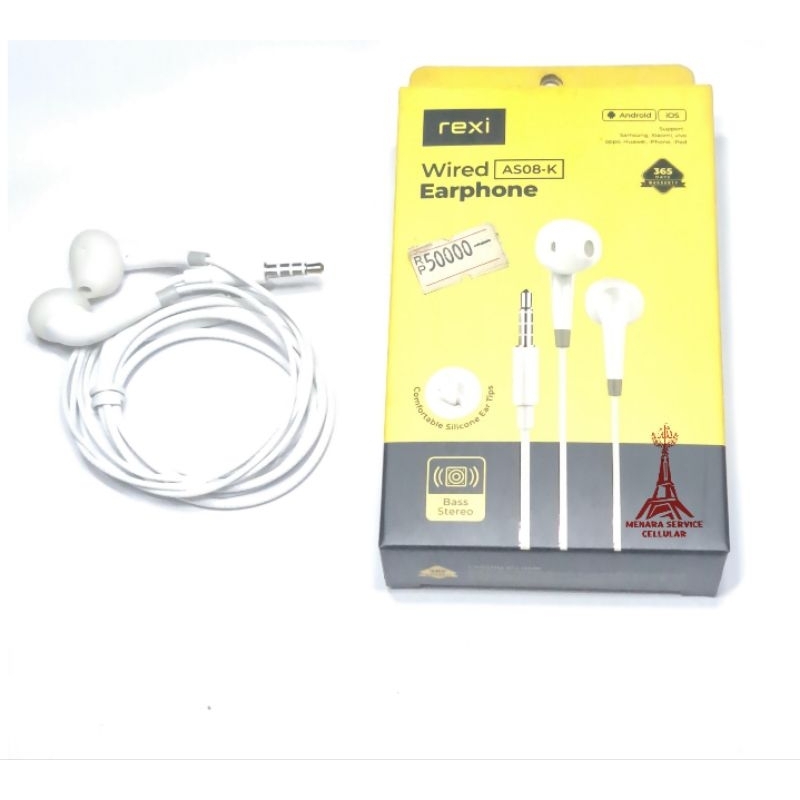 Rexi Wired Earphone Bass Stereo AS08-K