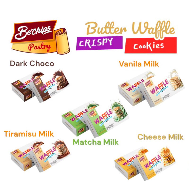 

BECHIPS PASTRY WAFFLE SUSU LEMBANG DARK CHOCO / CHEESE MILK / VANILLA MILK / TIRAMISU MILK / MACHA MILK 100gr