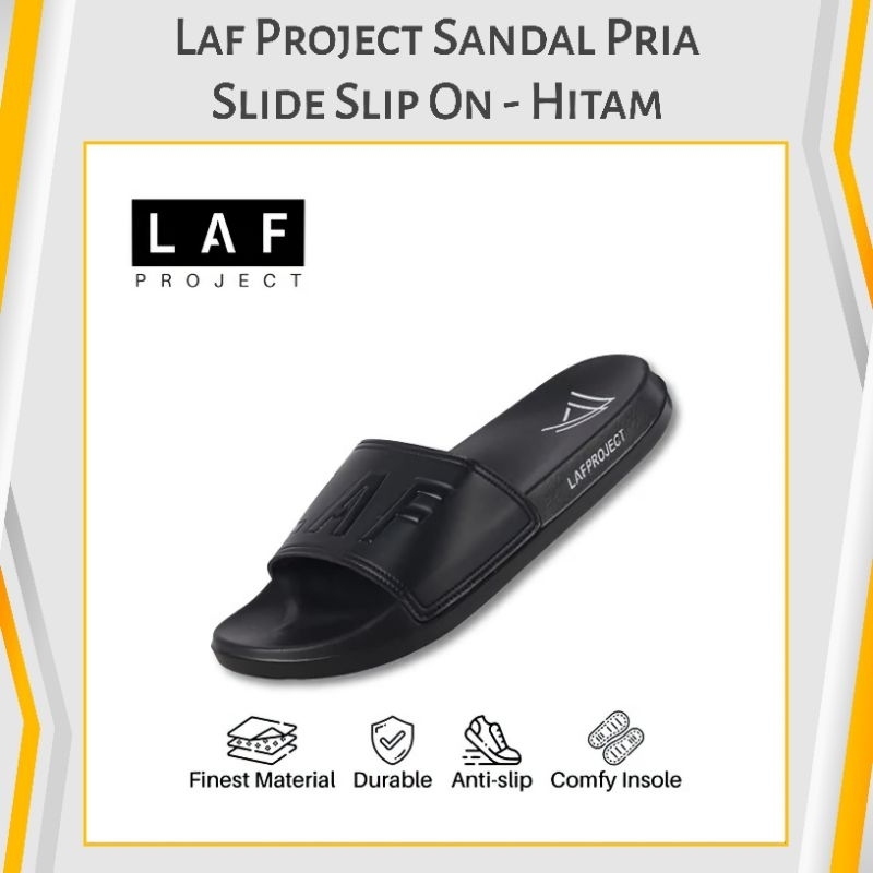 LAF Project Sandal Pria Slide Slip On Hitam