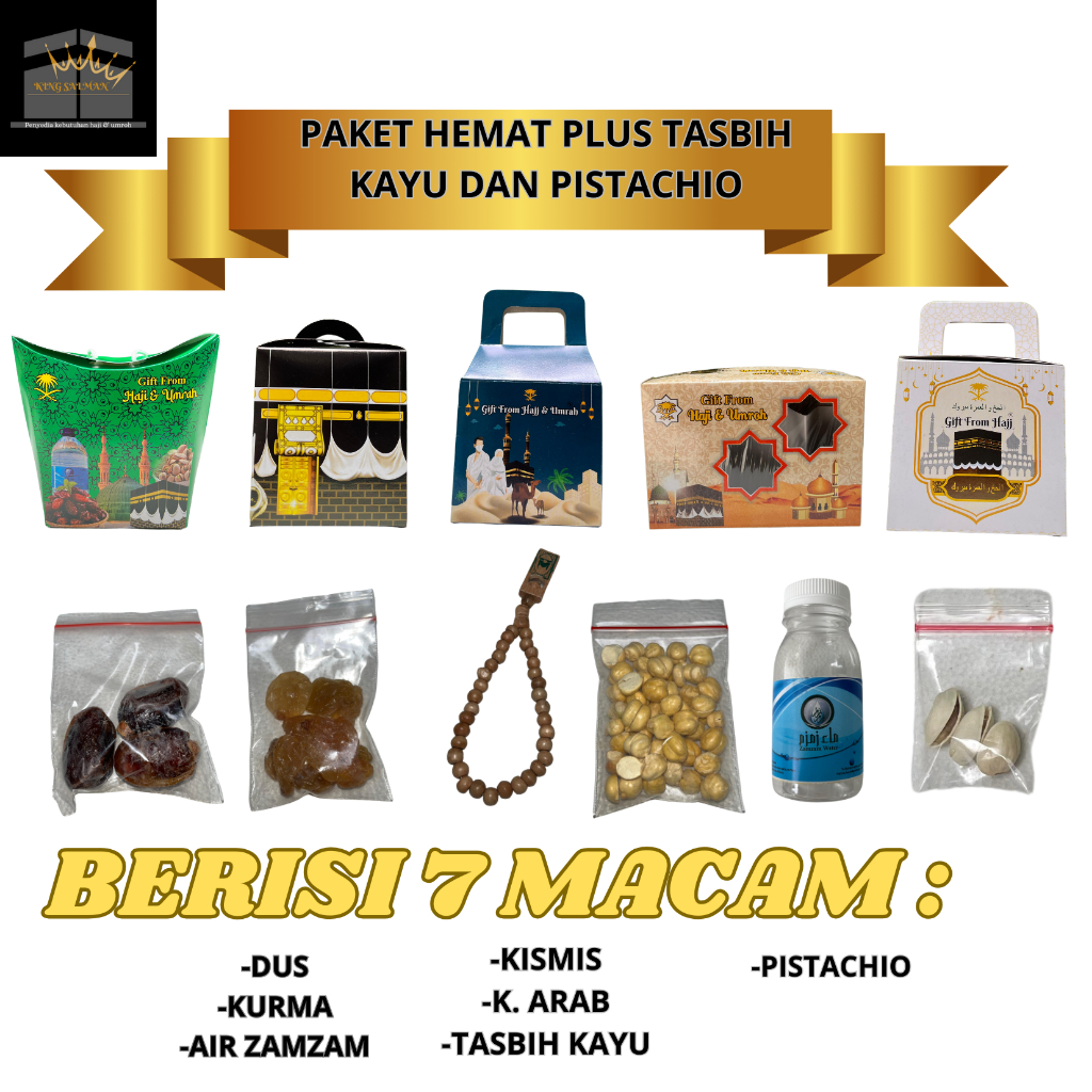 

Paket Hemat Oleh oleh Haji dan Umroh + Pistachio + Tasbih Kayu