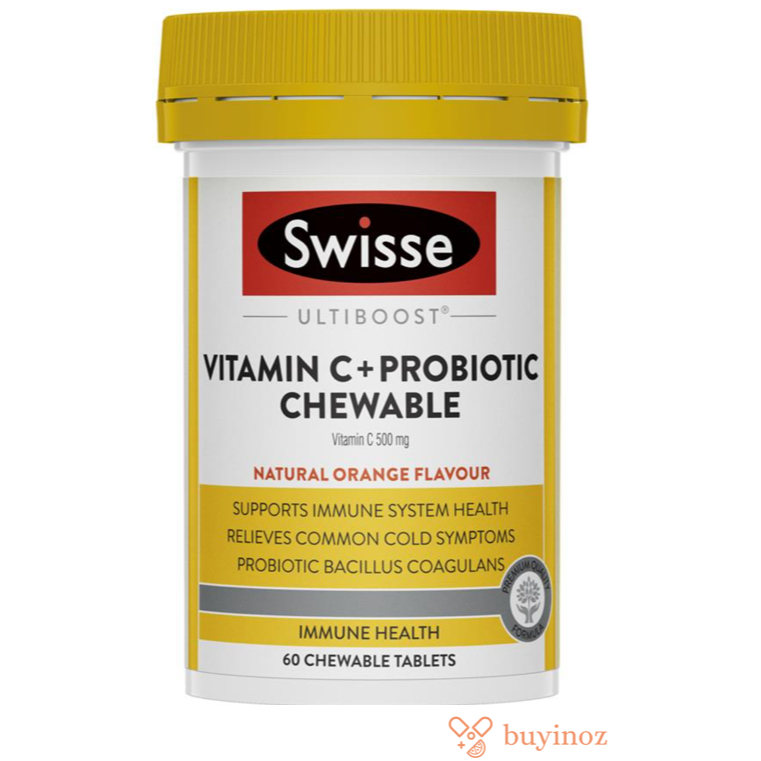 Swisse Probiotic + Vitamin C  60 Chewable Tablets