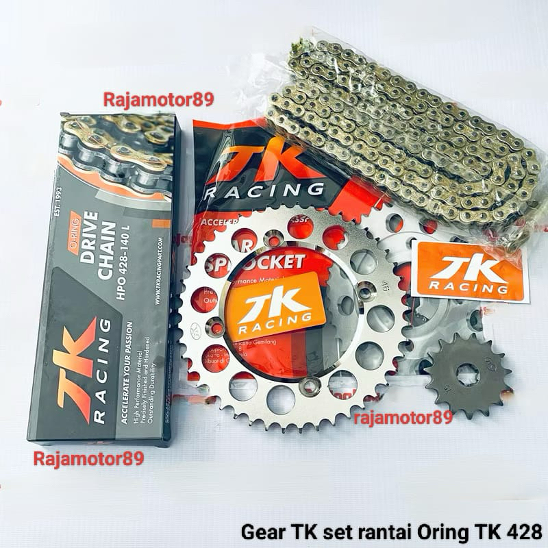 Gear set TK Racing Klx 150 Dtracker 150 set rantai Oring TK gold 428HPO