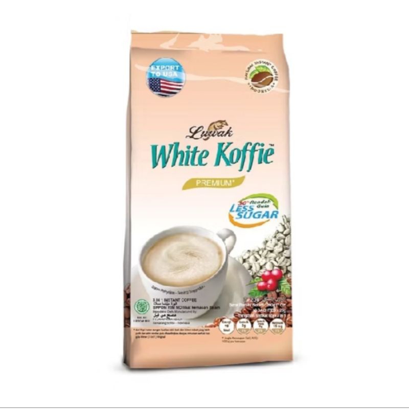 

Kopi Luwak White Koffie Less Sugar Bag 9x19gr Coffe