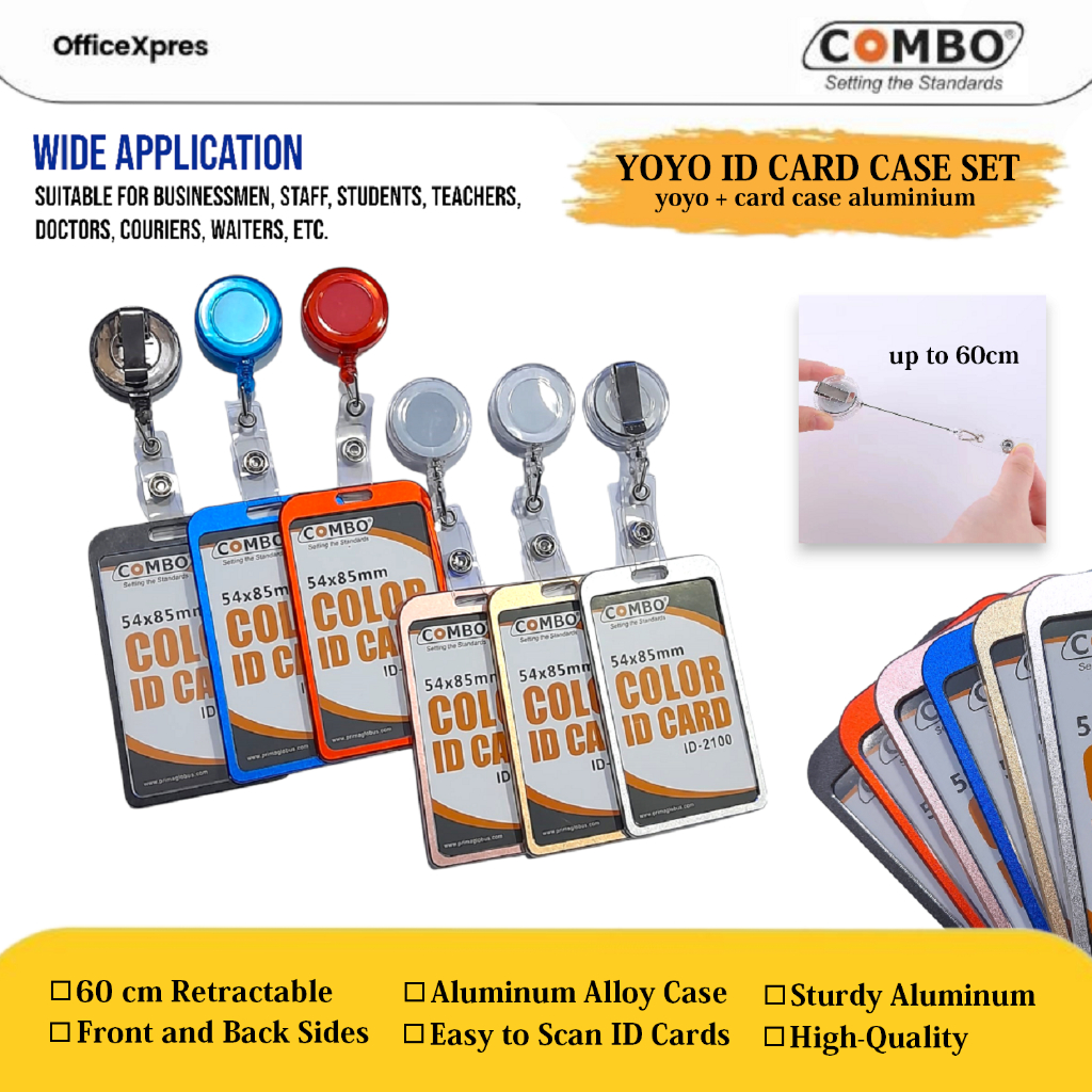 

Gantungan ID Card Aluminium Yoyo Transparan / Id Card Set / Card Case Alumunium Free Yoyo / Gantungan Id Card