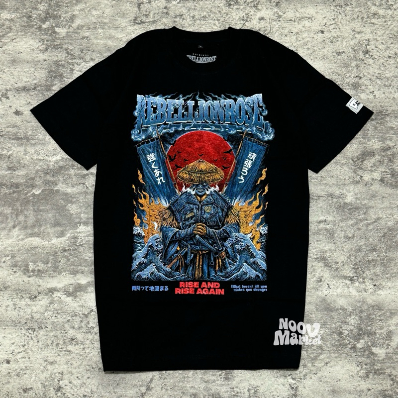 NOOV MUSIC Tshirt Baju Kaos Rebellion Rose - Rise Ronin Japan Tour 2024 Tshirt - Black | Official Me