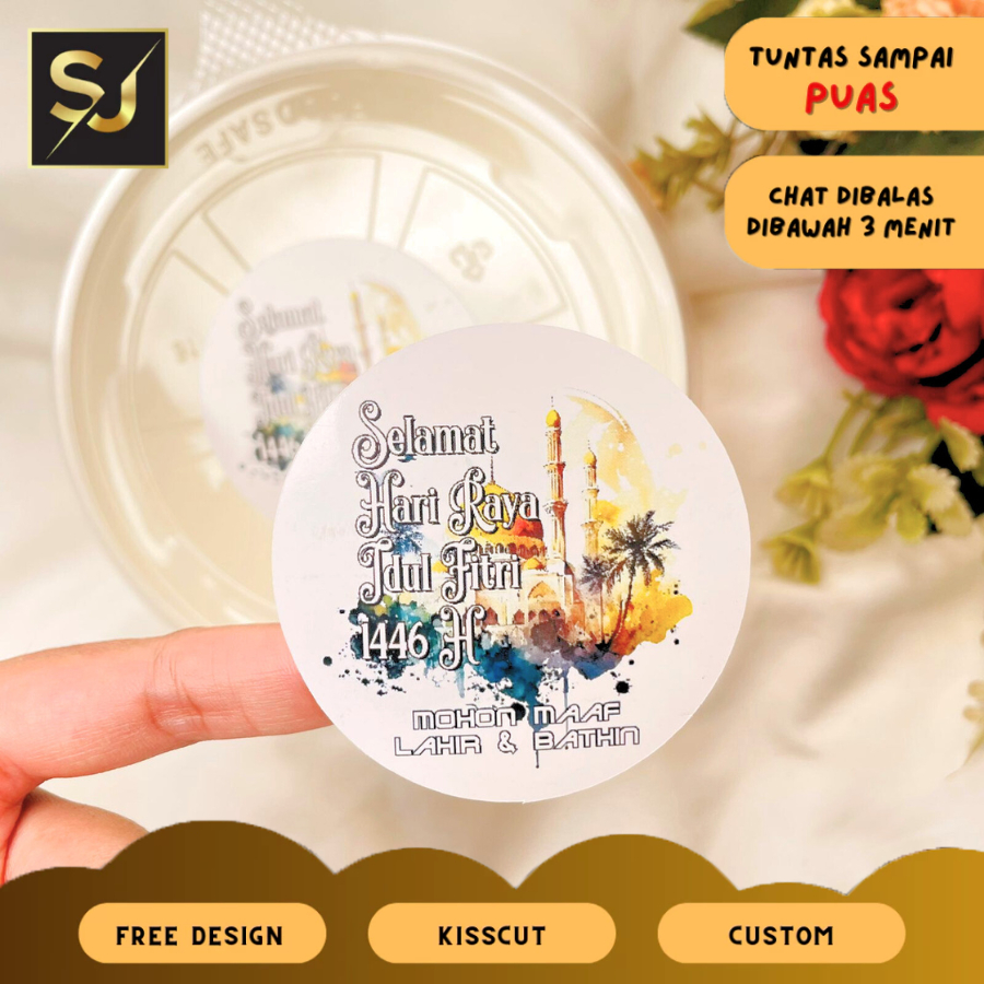 

2-4 Sangjaya Sticker Label Selamat Idul Fitri Stiker Lebaran Stiker Bulat Ramadhan Eid Fitri Bandung