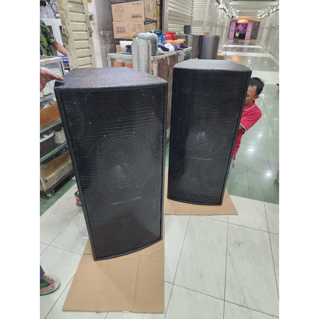 (JUAL 2 BUAH) box speaker 15 inch dobel atas horn tweter bahan multiplek – KOSONGAN