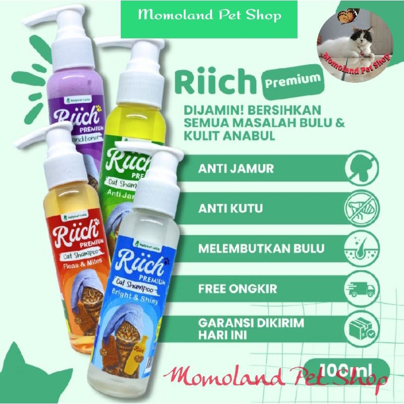 Riich Shampoo Holyscatlab. Shampo kucing RIICH 100ml.