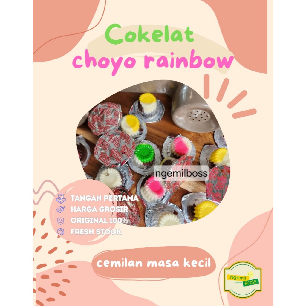 

grosir snack murah Yosan - Coklat Jadul Choyo Choyo Rainbow Yosan - 20pcs