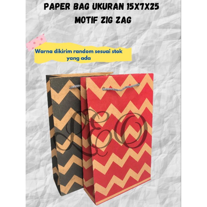 

PAPER BAG MOTIF ZIG ZAG UKURAB 15X7X25 - TAS KERTAS CANTIK PREMIUM ELEGAN UNTUK KADO, SOUVENIR, DAN BISNIS