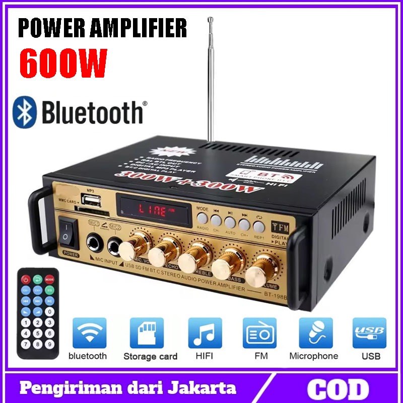 【siap】BT-198B ECHO Amplifier Karaoke 300W+300W Amplifier ECHO Karaoke Bluetooth