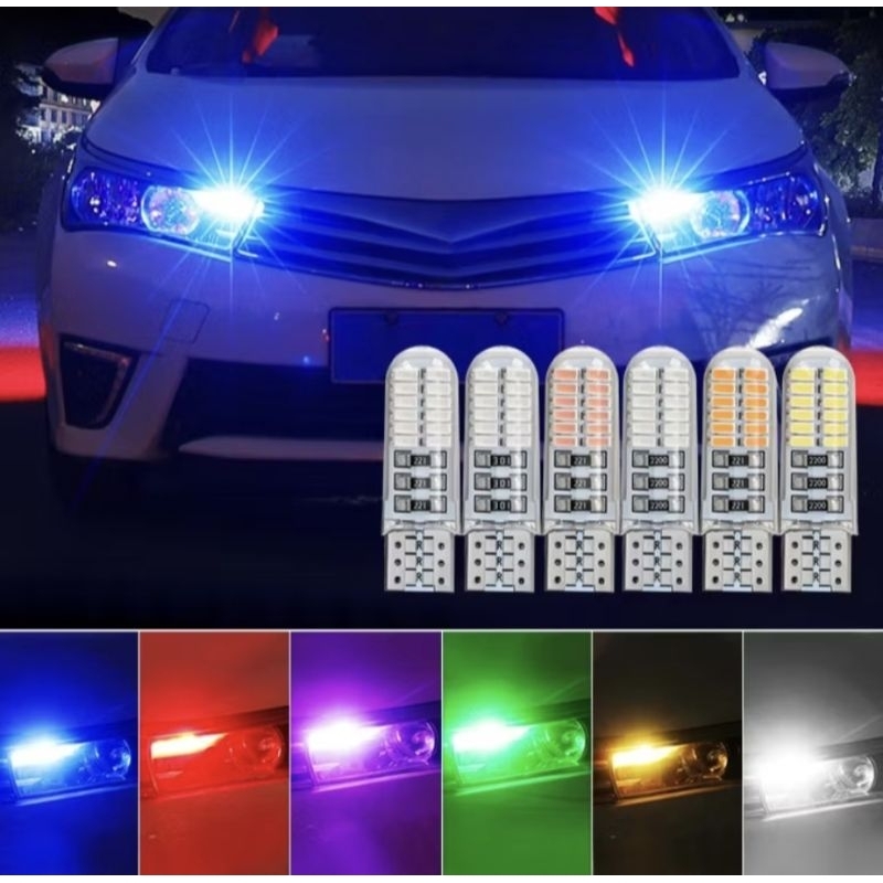 Lampu led senja T10 24 LED KEDIP FLASH Jelli 24v dan 12v motor mobil truk bis