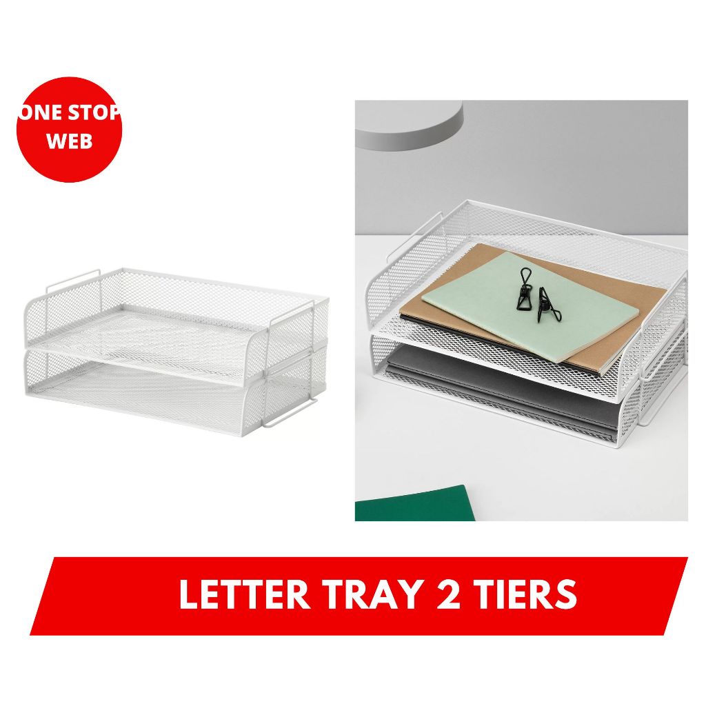 

IKDRONJONS Tempat Penyimpanan Surat File Kertas Steel Letter Tray