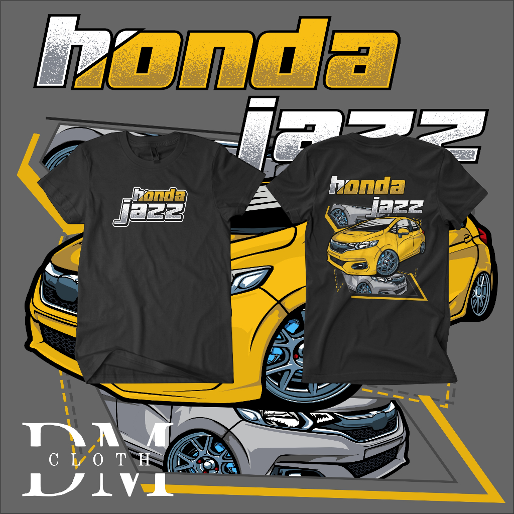 KAOS HONDA JAZZ GK5 BAJU MOBIL JAZZ T-SHIRT HONDA JAZZ PRIA BAHAN KATUN COMBED