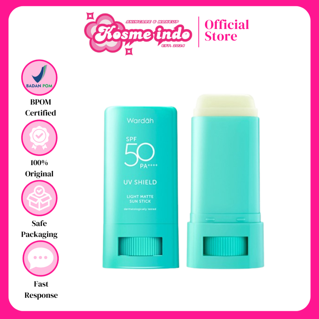 Wardah UV Shield Light Matte Sun Stick 22 g Twinpack SPF 50 PA+++ 22g | Sunscreen Stik | Murah