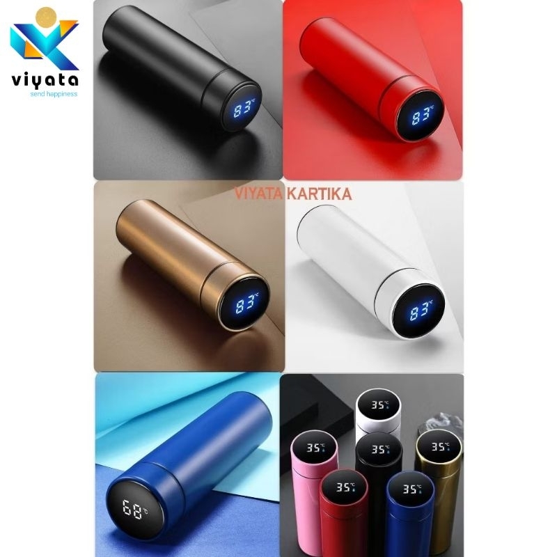 Viyata kartika - Termos suhu termos led display temperatur tumbler led stainless 304 panas dan dingi