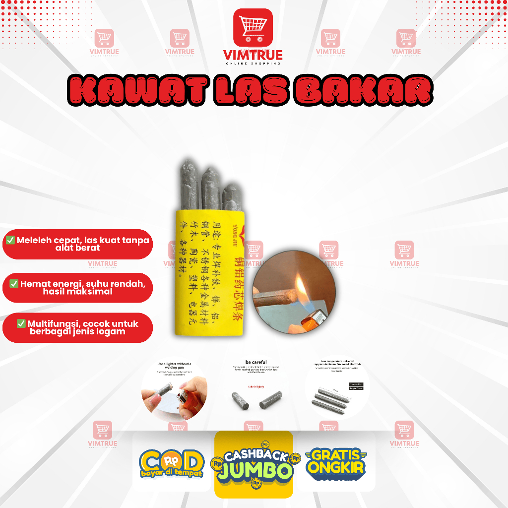 Kawat Las Patri Bakar Temperature Rendah Electrode Welding Rod Batang Las Suhu Rendah