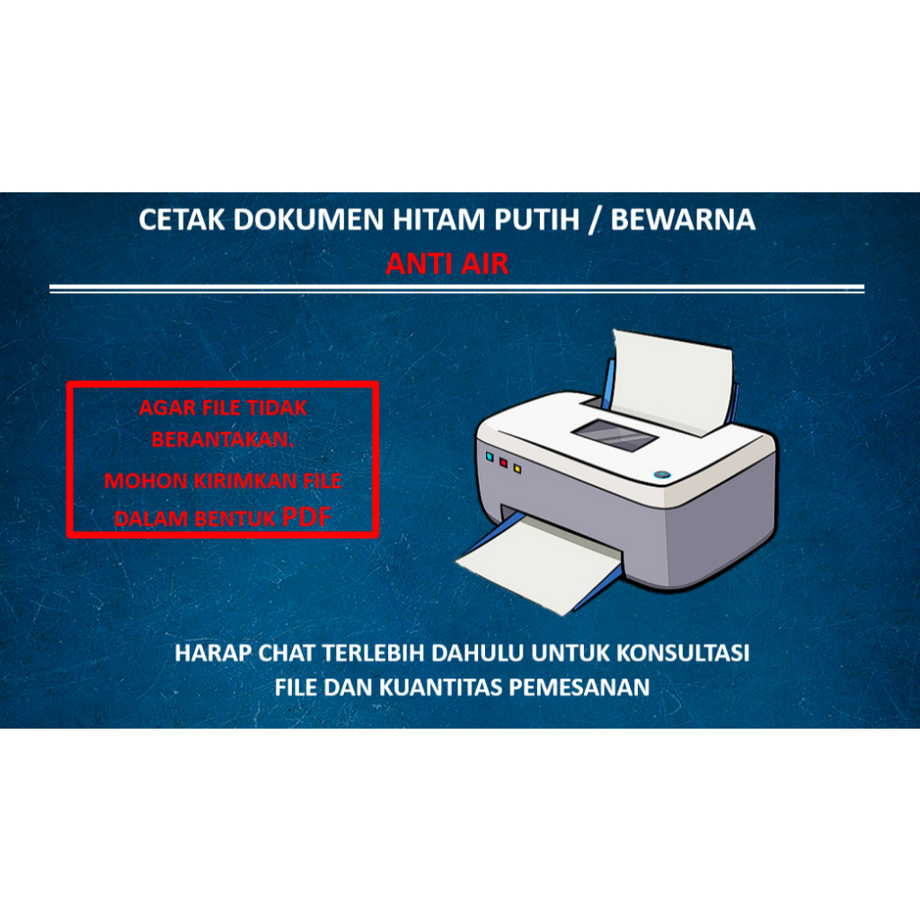 

CETAK DOKUMEN / PRINT DOKUMEN / SKRIPSI ANTI AIR ANTI LUNTUR