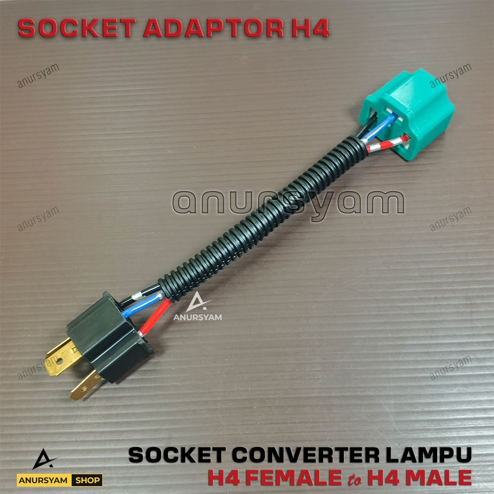 Soket Converter Lampu H4 Female ke H4 Male - Socket Adaptor Lampu