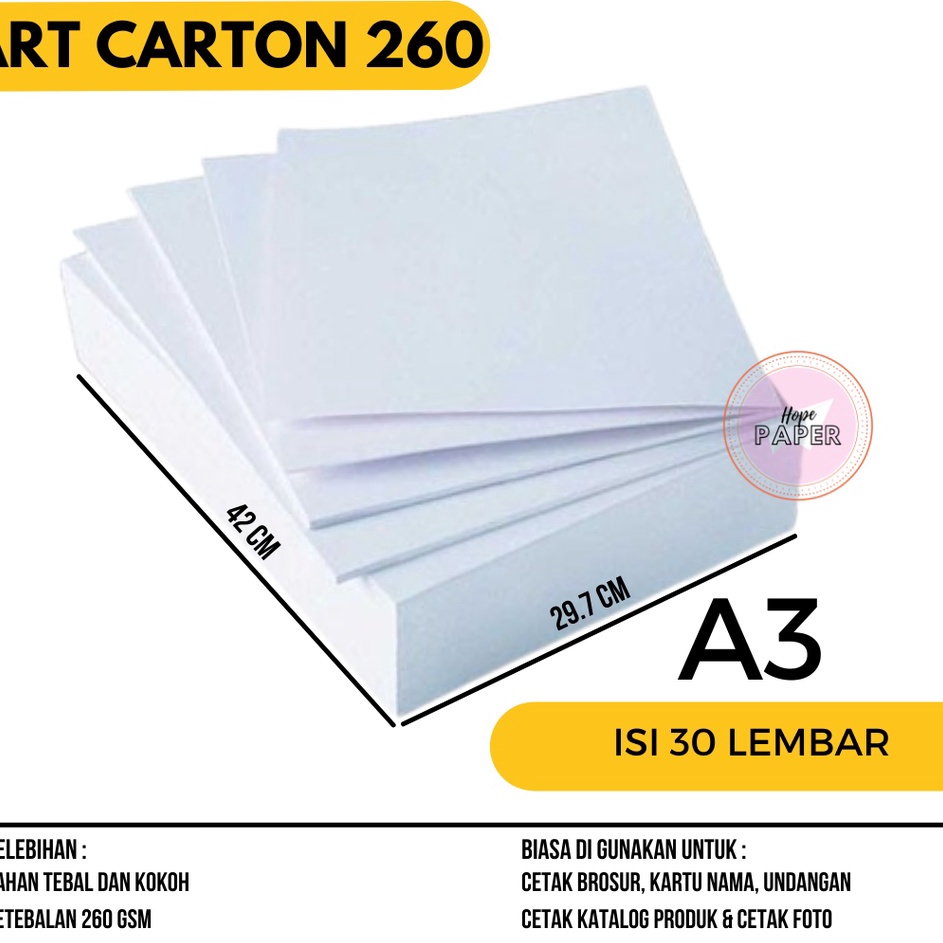 

6LZRJ3384 Art Carton 26 gsm A3 isi 3 lembar Kertas Art Carton 26 gsm Art Karton 26 gsm Kertas Karton A3 26 gsm
